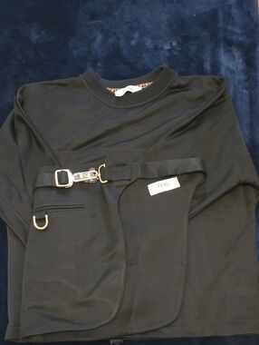 Fendi Black Sweatshirt with Gold Hardware and Belted Pocket